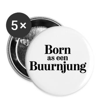 Born as een Buurnjung - Buttons groß 56 mm (5er Pack) - Weiß - Vorne