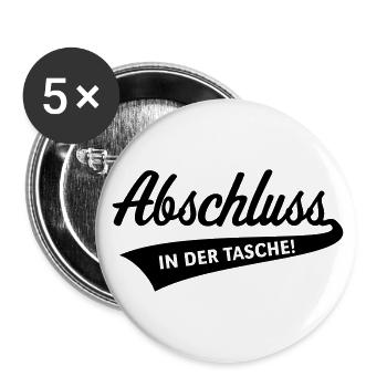 Abschluss – In Der Tasche! (Schulabschluss / B) - Buttons groß 56 mm (5er Pack) - Weiß - Vorne