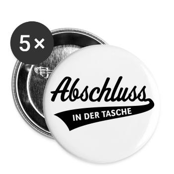Abschluss – In Der Tasche (Schulabschluss / Black) - Buttons groß 56 mm (5er Pack) - Weiß - Vorne