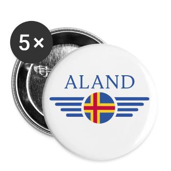 Ich liebe Åland, Eleganz Stil Design T-Shirt - Buttons groß 56 mm (5er Pack) - Weiß - Vorne