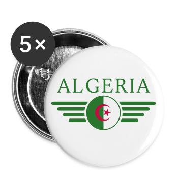 I Love Algeria, Elegance Style Design T-Shirt - Buttons large 2.2''/56 mm (5-pack) - white - Front