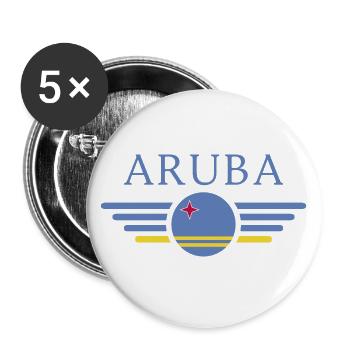 Ich liebe Aruba, Eleganz Stil Design T-Shirt - Buttons groß 56 mm (5er Pack) - Weiß - Vorne