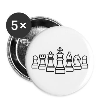 Chess Pieces Chess Player - Buttons large 2.2''/56 mm (5-pack) - white - Front