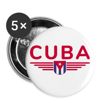 Stilvolles Kuba Design für Fans - Buttons groß 56 mm (5er Pack) - Weiß - Vorne