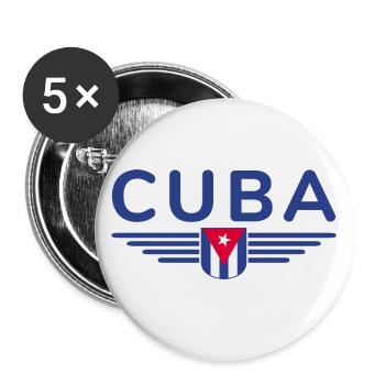 Stilvolles Kuba Design für Fans - Buttons groß 56 mm (5er Pack) - Weiß - Vorne
