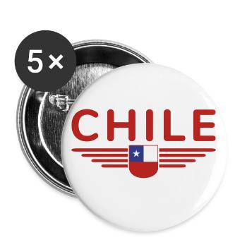 Chile Design – Pour les fans et les amoureux - Lot de 5 grands badges (56 mm) - blanc - Devant