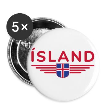 Iceland T-Shirt – Magic of the Northern Lights - Buttons large 2.2''/56 mm (5-pack) - white - Front