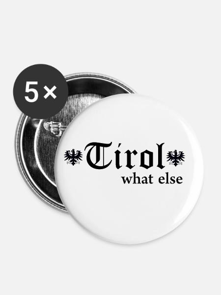 Tirol - Buttons groß 56 mm (5er Pack) - Weiß