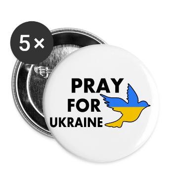 Pray for ukraine - Buttons groß 56 mm (5er Pack) - Weiß - Vorne
