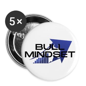 Bull Mindset Up - Buttons groß 56 mm (5er Pack) - Weiß - Vorne