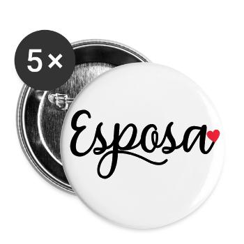Esposa Cute Wife To Be Bride Couple Wedding Gift - Buttons large 2.2''/56 mm (5-pack) - white - Front