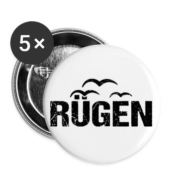 Rügen Ostsee Insel Möwen - Buttons groß 56 mm (5er Pack) - Weiß - Vorne