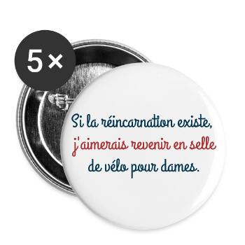 Love & Beard - Si la réincarnation existe... - Lot de 5 grands badges (56 mm) - blanc - Devant