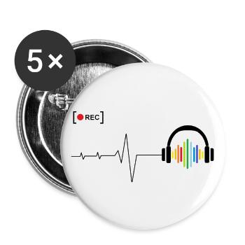 Rainbow beat - Lot de 5 grands badges (56 mm) - blanc - Devant