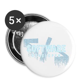 Software Entwickler - Job & Arbeit - Buttons groß 56 mm (5er Pack) - Weiß - Vorne