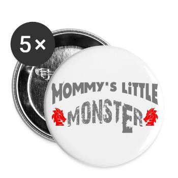 Le petit monstre de maman - Lot de 5 grands badges (56 mm) - blanc - Devant