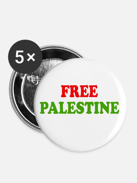 Free palestine - Buttons groß 56 mm (5er Pack) - Weiß