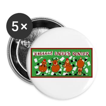 juhuuuu endlich Rentier - Buttons groß 56 mm (5er Pack) - Weiß - Vorne