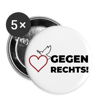 Gegen rechts - Buttons groß 56 mm (5er Pack) - Weiß - Vorne
