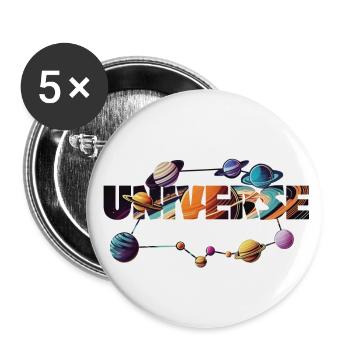 universe - Buttons groß 56 mm (5er Pack) - Weiß - Vorne