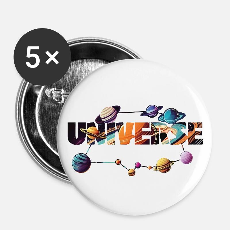 Universe - Buttons large 2.2''/56 mm (5-pack) - white