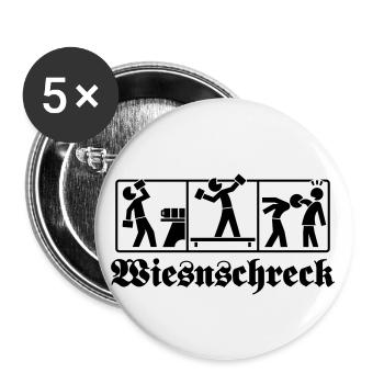 Wiesnschreck Piktogramm - Buttons groß 56 mm (5er Pack) - Weiß - Vorne