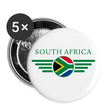 J’aime l’Afrique du Sud, T-Shirt Design Style Élégance - Lot de 5 grands badges (56 mm) - blanc - Devant