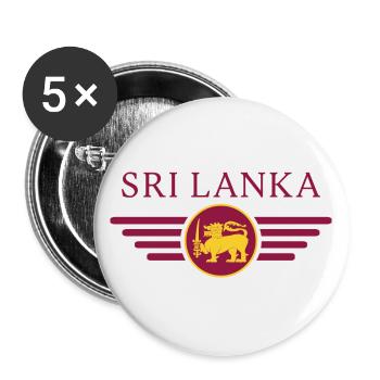 J’aime le Sri Lanka, T-shirt design de style élégance - Lot de 5 grands badges (56 mm) - blanc - Devant