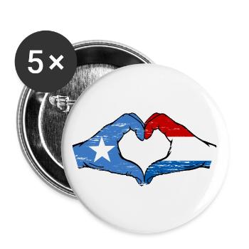 Somalie Hollande drapeau mains forme de coeur utilisé - Lot de 5 grands badges (56 mm) - blanc - Devant