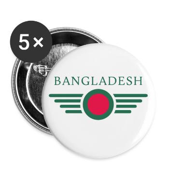 I Love Bangladesh, Elegance Style Design T-Shirt - Buttons large 2.2''/56 mm (5-pack) - white - Front