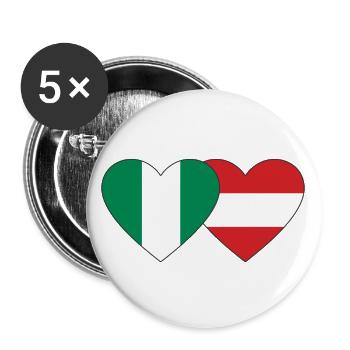 Nigeria Austria Flag Heart - Buttons large 2.2''/56 mm (5-pack) - white - Front