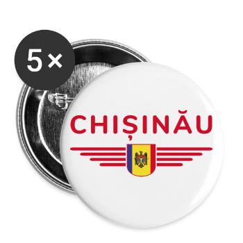 T-shirt Chișinău – L’amour de la capitale - Lot de 5 grands badges (56 mm) - blanc - Devant