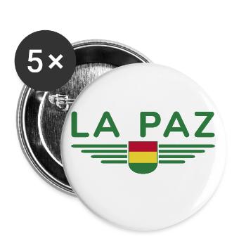 La Paz Bolivia Fans T-Shirt Design - Buttons large 2.2''/56 mm (5-pack) - white - Front