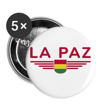 La Paz Bolivia Fans T-Shirt Design - Buttons large 2.2''/56 mm (5-pack) - white - Front