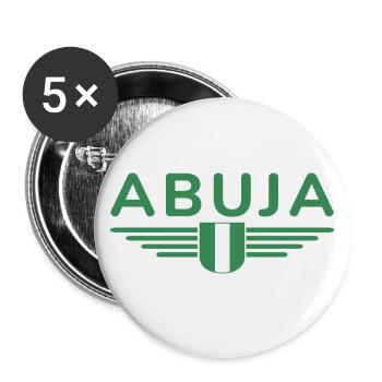 Abuja Design – Fier de la capitale du Nigeria - Lot de 5 grands badges (56 mm) - blanc - Devant