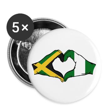 Jamaica Nigeria Hands Heart Shape - Buttons large 2.2''/56 mm (5-pack) - white - Front