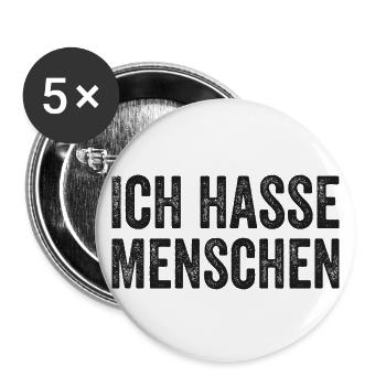 I hate people - Buttons large 2.2''/56 mm (5-pack) - white - Front