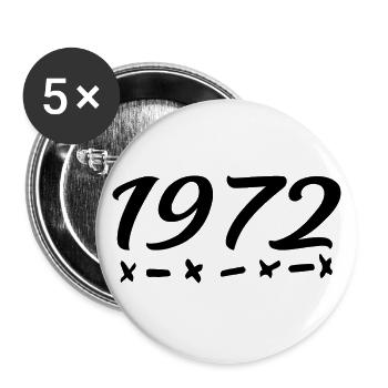 1972 Naissance - 53e anniversaire 1972 Légende 1972 - Lot de 5 grands badges (56 mm) - blanc - Devant