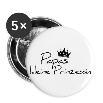 Kinderspruch Papas petite princesse - noir - Lot de 5 grands badges (56 mm) - blanc - Devant