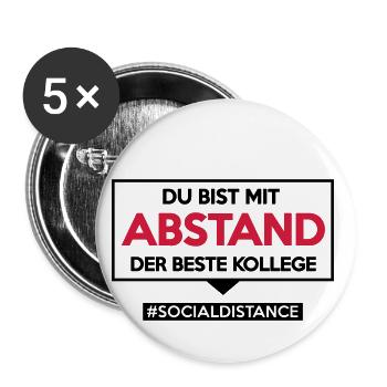 Du bist mit ABSTAND der bester Kollege. sdShirt.de - Buttons groß 56 mm (5er Pack) - Weiß - Vorne