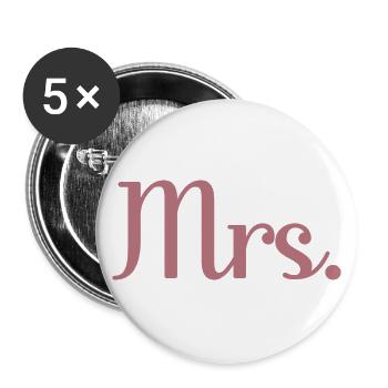 Mrs. Matching Couple Engagement Wedding Honeymoon - Buttons large 2.2''/56 mm (5-pack) - white - Front