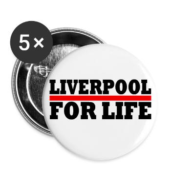 Liverpool for life - Buttons large 2.2''/56 mm (5-pack) - white - Front