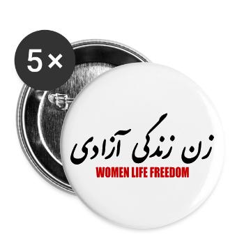 Women life freedom - Buttons groß 56 mm (5er Pack) - Weiß - Vorne