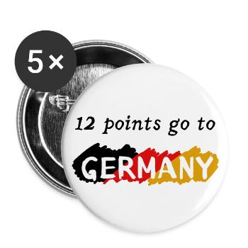 12 points go to Germany - Buttons groß 56 mm (5er Pack) - Weiß - Vorne