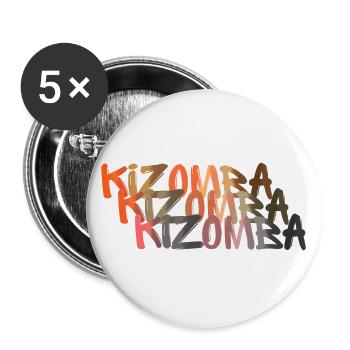 Kizomba Dance Design - Buttons large 2.2''/56 mm (5-pack) - white - Front