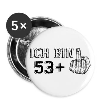 Drôle de cadeau d’anniversaire J’ai 53 ans Plus 1 - Lot de 5 grands badges (56 mm) - blanc - Devant