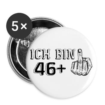 Drôle de cadeau d’anniversaire J’ai 46 ans Plus 1 - Lot de 5 grands badges (56 mm) - blanc - Devant