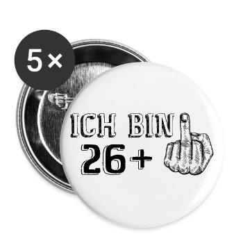 Drôle de cadeau d’anniversaire J’ai 26 ans Plus 1 - Lot de 5 grands badges (56 mm) - blanc - Devant
