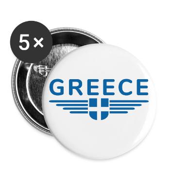 I Love Greece Fan, Tenue de T-Shirt Design - Lot de 5 grands badges (56 mm) - blanc - Devant