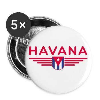 Havanna Style – Perfekt für Fans - Buttons groß 56 mm (5er Pack) - Weiß - Vorne